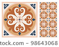 Portuguese floor ceramic tiles azulejo design, mediterranean pattern 98643068