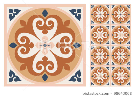Portuguese floor ceramic tiles azulejo design, mediterranean pattern Portuguese floor ceramic tiles azulejo design, mediterranean pattern 98643068