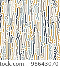 Abstract organic background, natural maze labyrinth, reaction diffusion pattern, organic shapes seamless vector pattern 98643070
