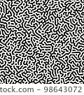 Abstract organic background, natural maze labyrinth, reaction diffusion pattern, black and white organic shapes 98643072