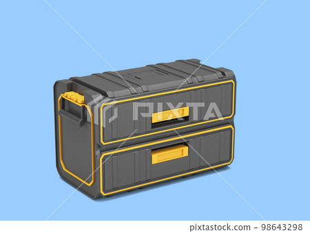 professionsl big tools case 3d render on blue background professionsl big tools case 3d render on blue background 98643298