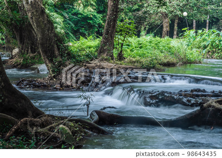 Landscape of a small stream in klong Lan national park of Thailand 98643435