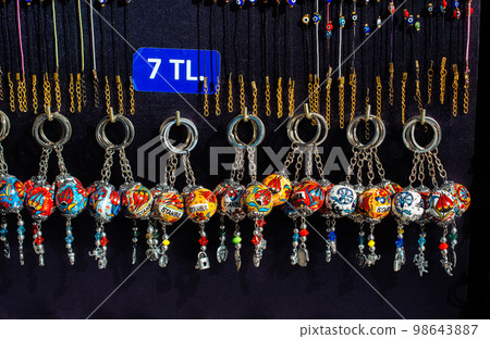 Colorful turkish ceramic balls as souvenirs 98643887