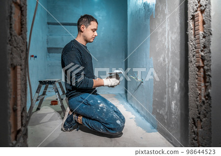 application of insulation to the wall against moisture and water application of insulation to the wall against moisture and water 98644523