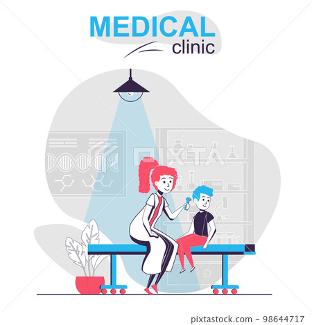 Medical clinic isolated cartoon concept. Boy at...-插圖素材 [98644717 ...