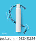 Photorealistic beauty plastic white cosmetic deodorant bottle. Background of the beauty cosmetic 98645886