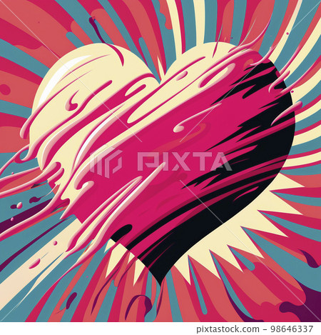 Image material: Illustration image of a pop heart Image material: Illustration image of a pop heart 98646337