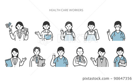 醫務工作者福利、上半身圖標集 98647356