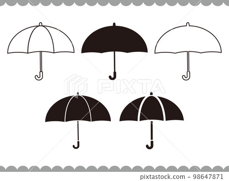 雨傘插圖素材雨傘單色 98647871