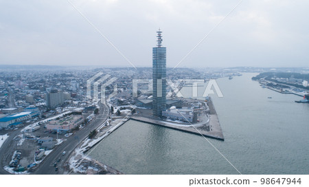 [秋田縣]秋田市的冬季街景 98647944
