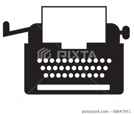 old styled vintage typewriter icon. retro typewriter sign. flat style. 98647951