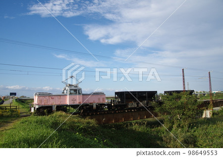 Toyama Chiho Railway Joganji River Iron Bridge Construction Train Deki 12021 Toyama Chiho Railway Joganji River Iron Bridge Construction Train Deki 12021 98649553