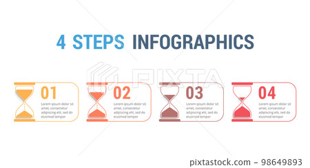 4 Steps Infographics with Hourglass 4 Steps Infographics with Hourglass 98649893