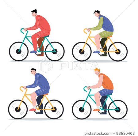character people riding bicycle vector illustration character people riding bicycle vector illustration 98650408