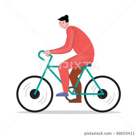 character people riding bicycle vector illustration 98650411