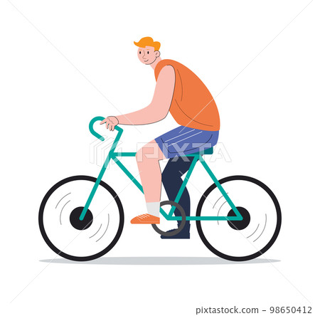 character people riding bicycle vector illustration 98650412