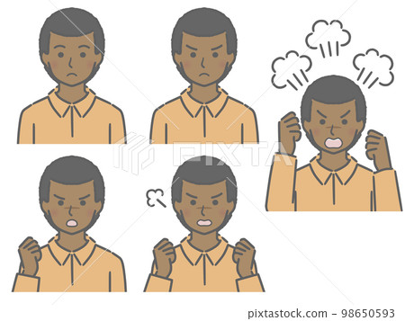 Strength of angry expression Young black man 98650593