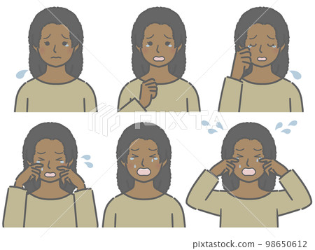 The strength of the crying expression Young black woman The strength of the crying expression Young black woman 98650612