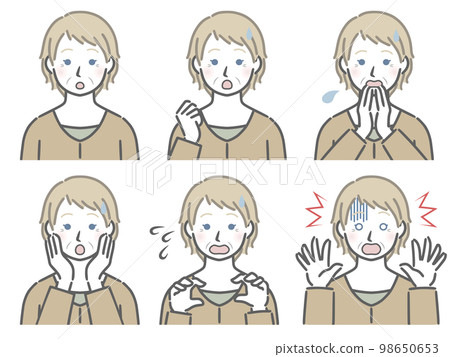 驚訝的表情力量老年白人婦女 98650653