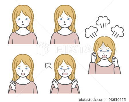 Strength of angry expression Caucasian girl Strength of angry expression Caucasian girl 98650655