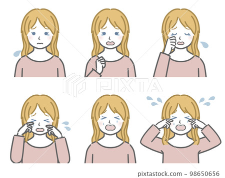 哭泣表情的強度白人女孩 98650656
