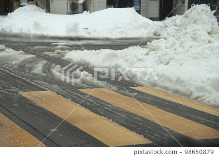 Snow-covered road Snow-covered road 98650879