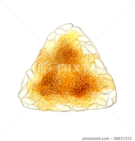 Grilled rice ball Japanese hand-painted... - Stock Illustration ...