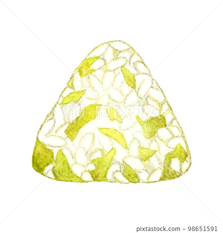高菜飯糰日本手繪水彩插畫素材 98651591