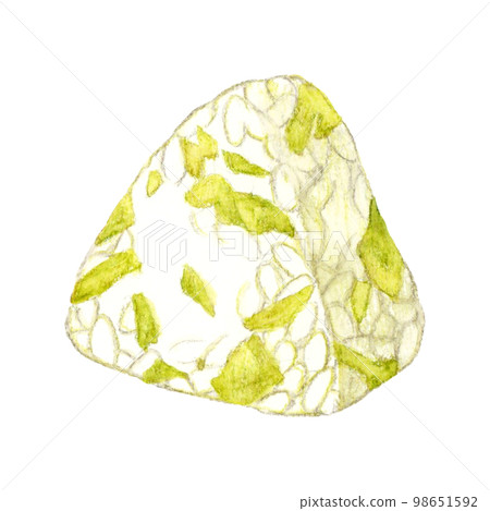 Takana rice ball Japanese hand-painted watercolor illustration material 98651592