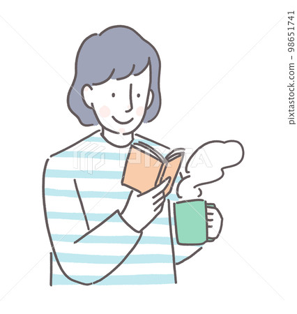 A woman enjoying reading 98651741
