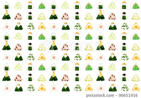 飯糰圖案手繪水彩插畫食品圖案紡織品 98651916