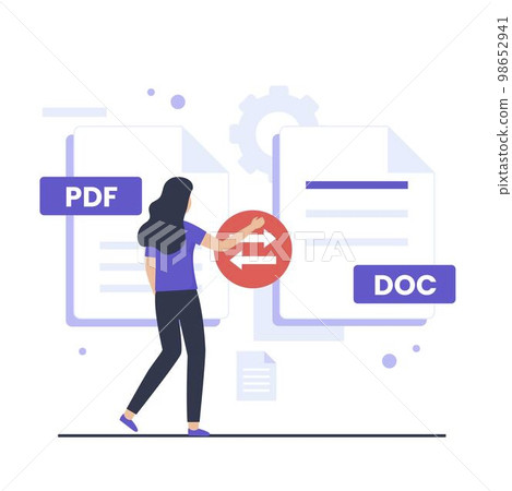 Pdf to doc convert illustration design concept 98652941