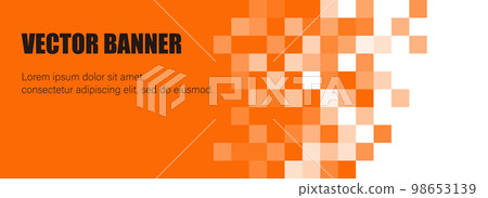 隨機繪製的亮橙色塊狀背景圖像。用於頁眉、橫幅和標題。 98653139