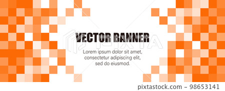 隨機繪製的亮橙色塊狀背景圖像。用於頁眉、橫幅和標題。 98653141