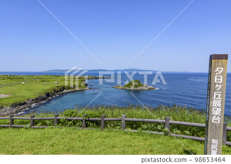 Rishiri Island, Oshidomari mountain, town and port 98653464