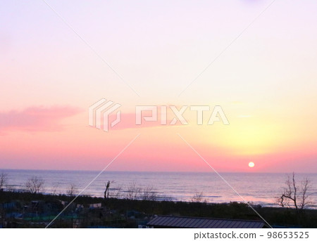 pale pink sea sunset 98653525