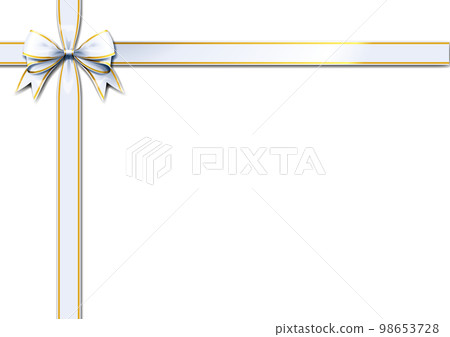 Neat white ribbon decoration frame 98653728