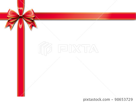 Ornate red ribbon decoration frame 98653729
