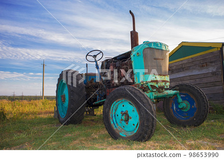 old tractor in field old tractor in field 98653990