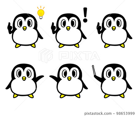Cute penguin character set 1 (inspiring, recommended, recommended, pointing stick, etc.) Cute penguin character set 1 (inspiring, recommended, recommended, pointing stick, etc.) 98653999