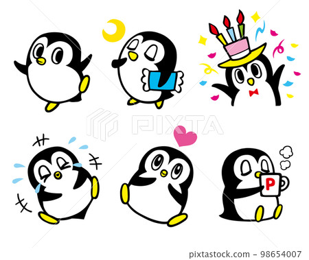 可愛企鵝人設8套（晚安、生日、爆笑、咖啡等） 98654007