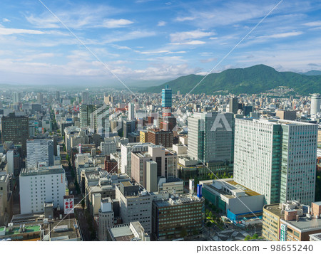 Hokkaido _ Aerial image around Sapporo station 98655240