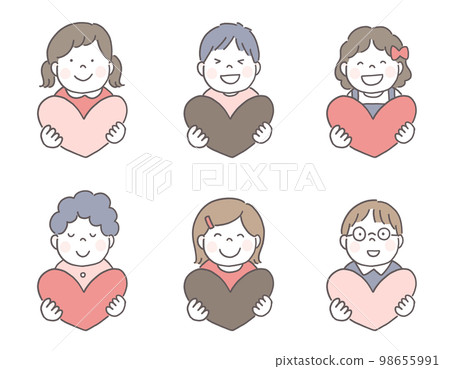 children with hearts children with hearts 98655991