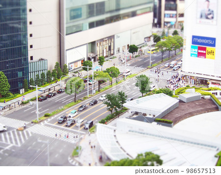 Scene in front of Nagoya Station Tilt shift 98657513