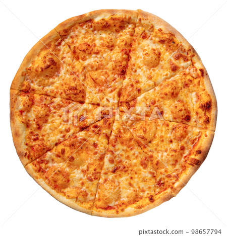 Crispy and fresh margherita pizza Crispy and fresh margherita pizza 98657794
