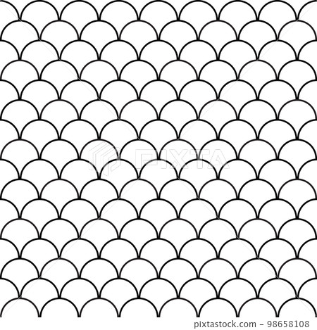 Fish scale seamless pattern. Traditional chinese sea wave ornament. Asian cloud ethnic motif. 98658108
