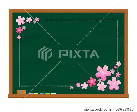 Blackboard and cherry blossoms Sakura entrance graduation entrance graduation Blackboard and cherry blossoms Sakura entrance graduation entrance graduation 98658856