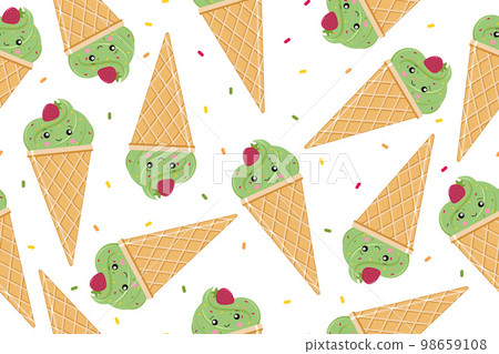 Ice cream background. Vector illustration on a white background. 98659108