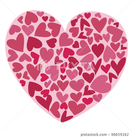 Heart, a symbol of love and Valentine s Day. A big heart made of small multicolored hearts. Vector illustration. Heart, a symbol of love and Valentine s Day. A big heart made of small multicolored hearts. Vector illustration. 98659162