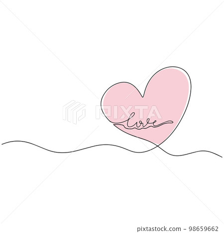 Hearts Continuous Line Drawing. Trendy Minimalist Illustration. One Line Abstract Drawing. 98659662